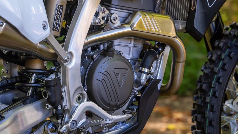 Triumph TF 250-C and TF 450-C cross-country motorcycles with race-ready suspension, lightweight frames, and high-performance off-road engineering.
