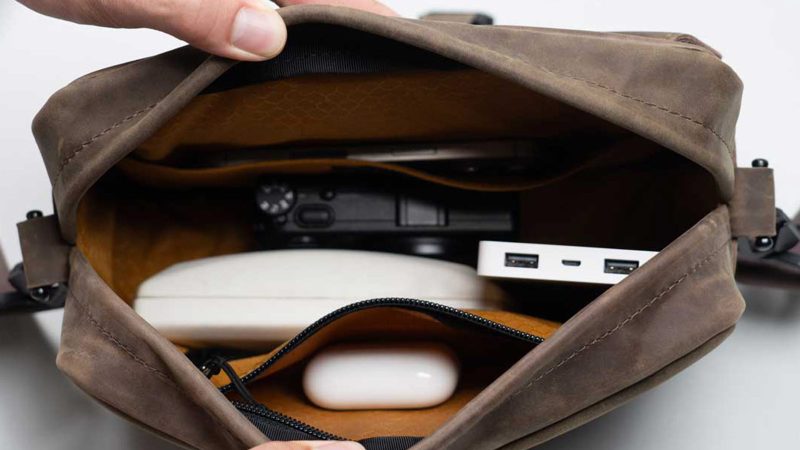 Waterfield’s Hudson Leather Crossbody Bag in premium full-grain leather, designed for modern professionals seeking durability, style, and functional everyday carry.