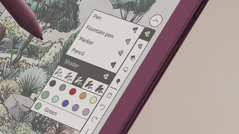 The Amazon Kindle Scribe Colorsoft showcases its sleek 11-inch display and AI-powered note-taking features.