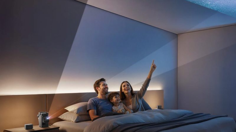 Anker Soundcore’s Nebula P1 Portable Projector with detachable speakers and full HD projection.