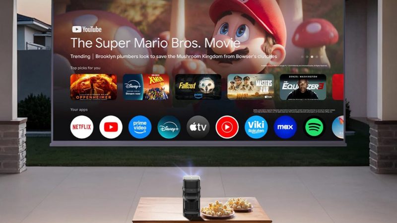 Anker Soundcore’s Nebula P1 Portable Projector with detachable speakers and full HD projection.