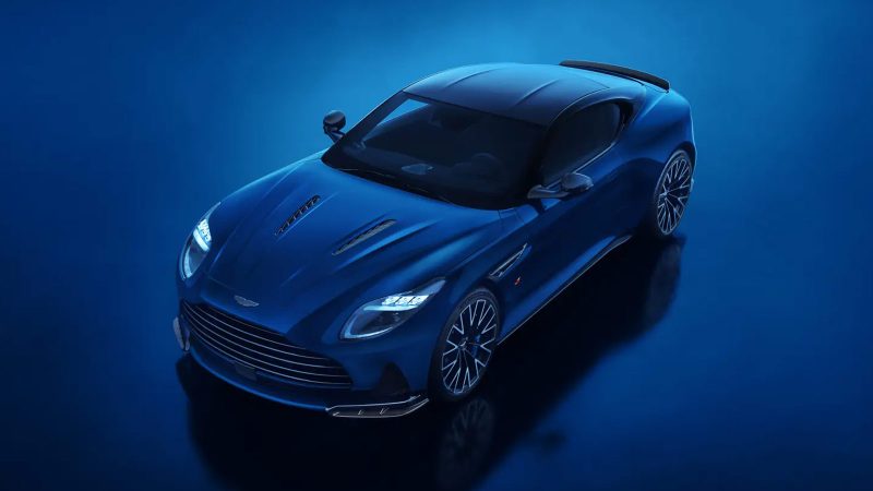 The new Aston Martin DB12 S showcases its bold design and aerodynamic enhancements.