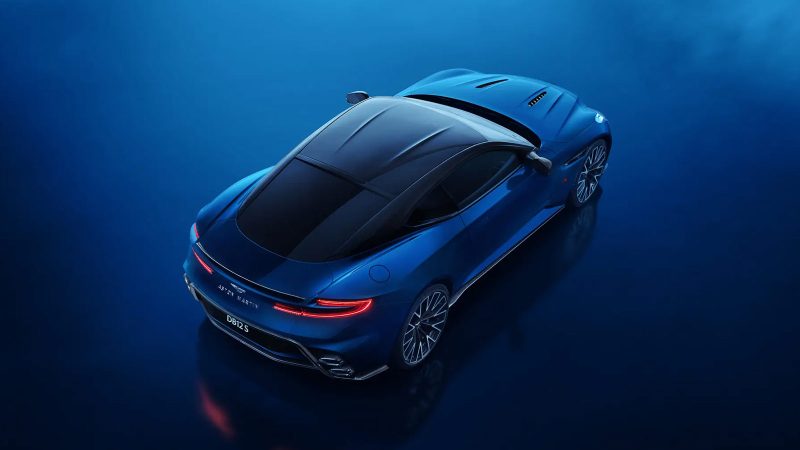 The new Aston Martin DB12 S showcases its bold design and aerodynamic enhancements.