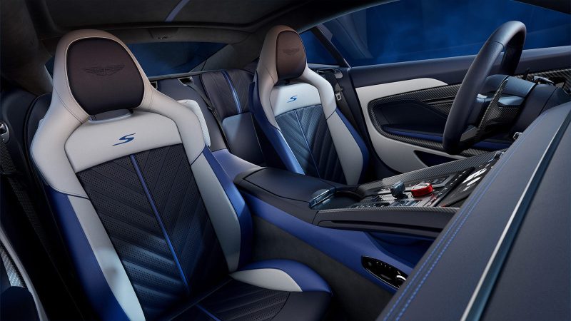 The new Aston Martin DB12 S showcases its bold design and aerodynamic enhancements.