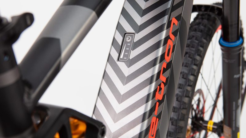 Audi eMTB 2.0 electric mountain bike with Dakar-inspired livery, Öhlins suspension, SRAM GX drivetrain, and Brose motor delivering 90Nm torque.