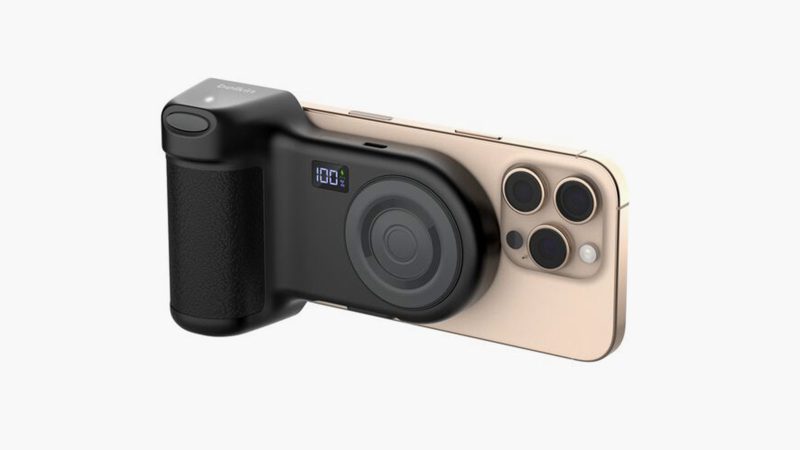 The Belkin Stage PowerGrip boasts an ergonomic grip, LCD battery display, and tripod mount.