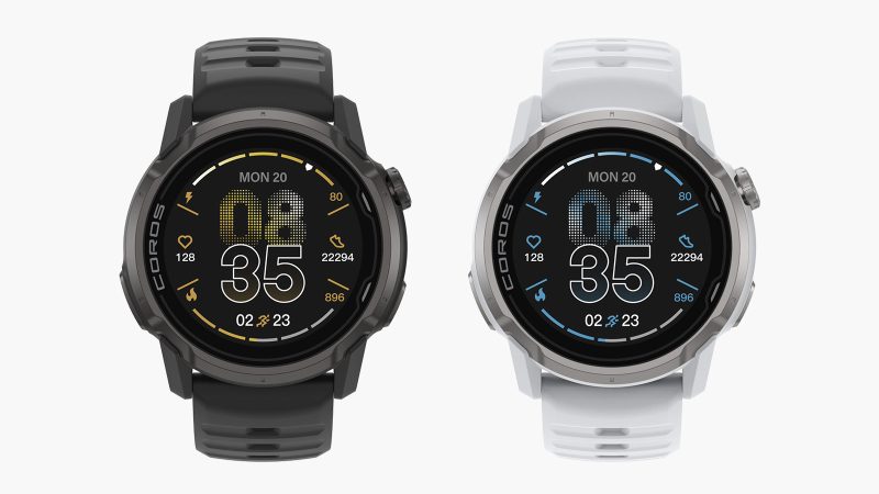 The COROS Apex 4 GPS Outdoor Watch features a titanium bezel, a sapphire crystal display, and a rugged, sporty design.