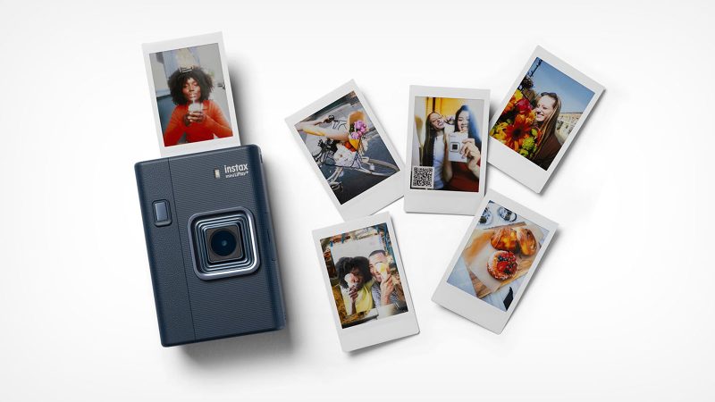 The Fujifilm Instax mini LiPlay+ hybrid instant camera with dual lenses, audio recording, and creative app features.