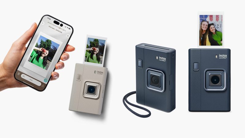 The Fujifilm Instax mini LiPlay+ hybrid instant camera with dual lenses, audio recording, and creative app features.