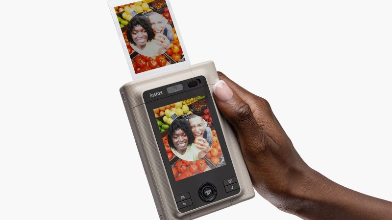 The Fujifilm Instax mini LiPlay+ hybrid instant camera with dual lenses, audio recording, and creative app features.