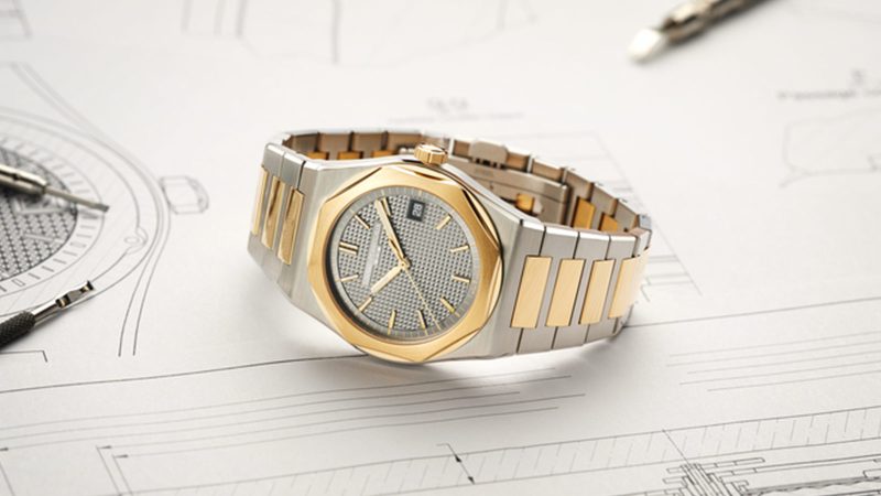 The Girard-Perregaux Laureato Fifty watch, crafted in steel and gold with the GP4800 movement, celebrates 50 years of iconic design.