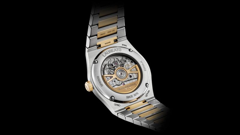 The Girard-Perregaux Laureato Fifty watch, crafted in steel and gold with the GP4800 movement, celebrates 50 years of iconic design.