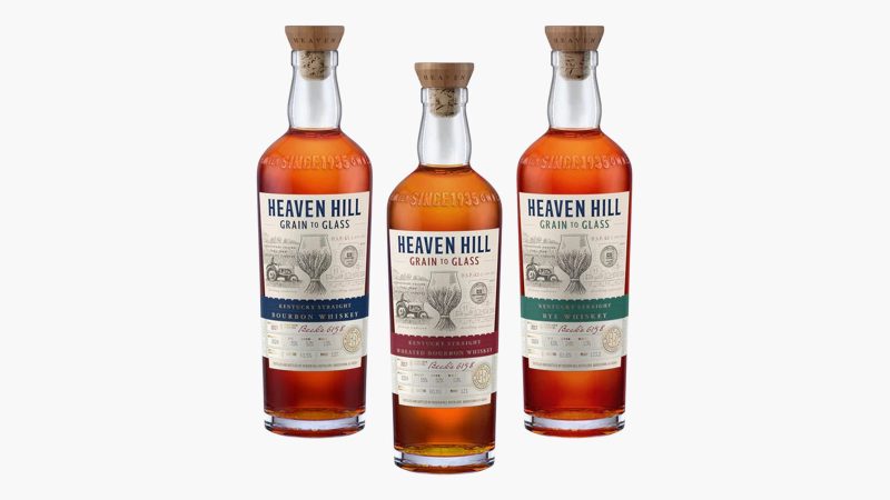 The Heaven Hill Grain to Glass® Specialty Barrel Series 2025 bottles of bourbon.