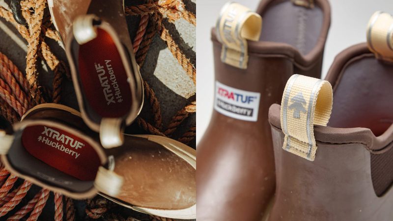 The Huckberry x XTRATUF Legacy Elevate Deck Boot boasts waterproof construction and is designed for comfort, traction, and all-weather versatility.