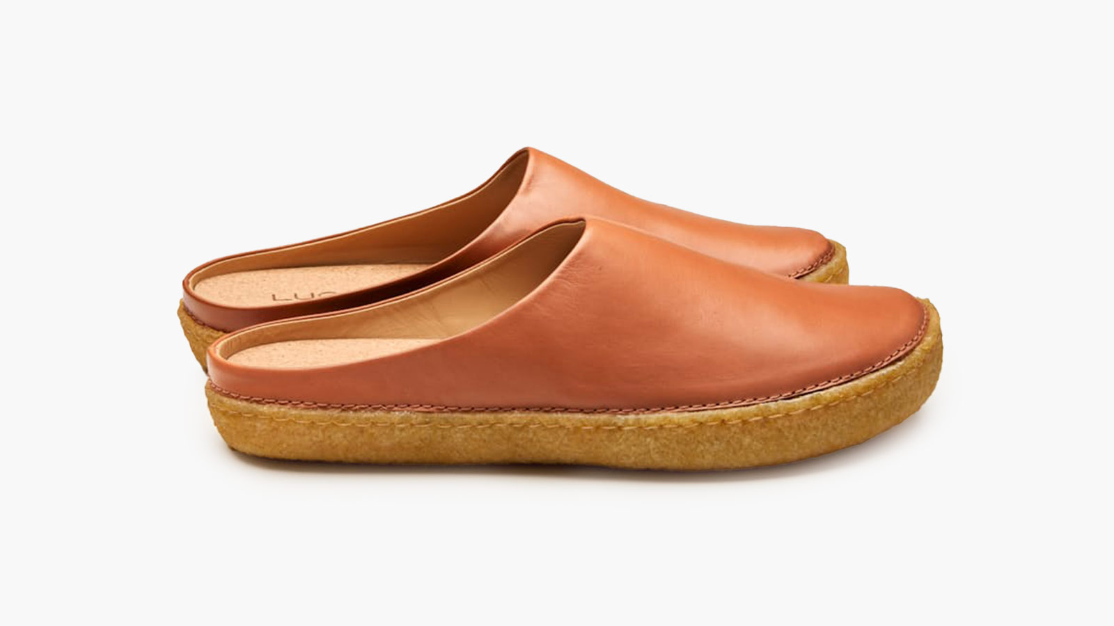 Luca Drift Outdoor Mule in full-grain leather, a handcrafted indoor outdoor slipper for men.