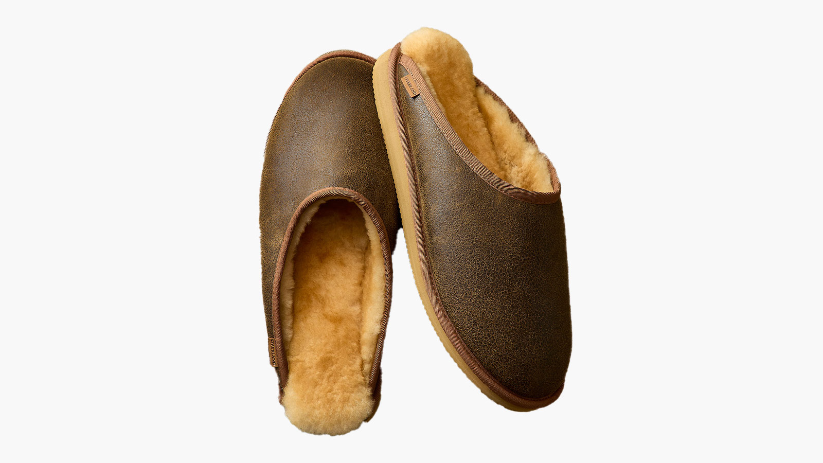 Overland Ethan slipper with sheepskin lining, premium indoor outdoor slippers for men.