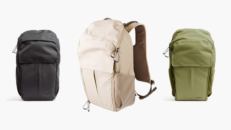 Moment’s Sequence 23L camera backpack with modular pop-up shelves and lightweight outdoor design.