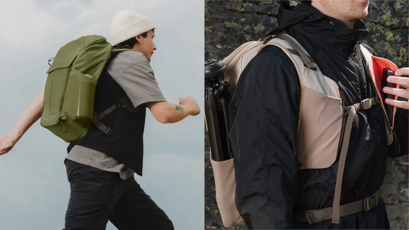 Moment’s Sequence 23L camera backpack with modular pop-up shelves and lightweight outdoor design.