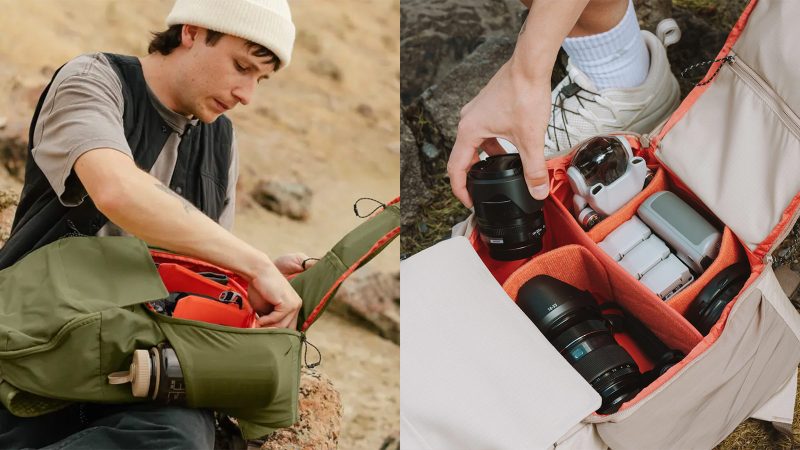 Moment’s Sequence 23L camera backpack with modular pop-up shelves and lightweight outdoor design.