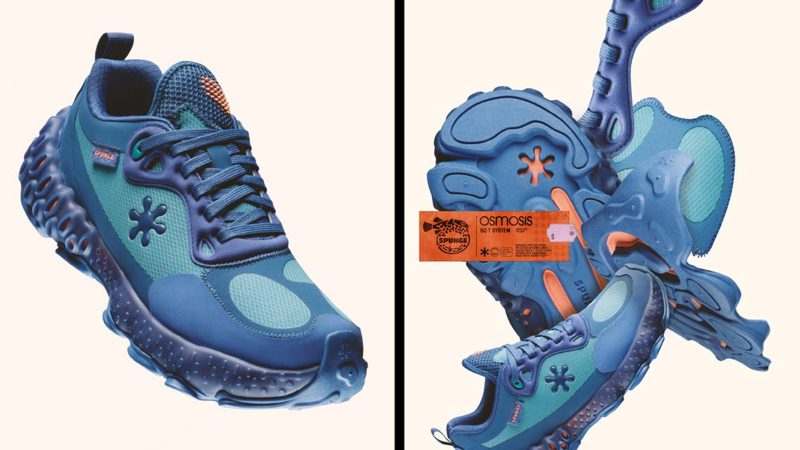 The SPUNGE Osmosis sneaker by Salehe Bembury arrives in four colorways showcasing the signature fingerprint outsole and futuristic design.