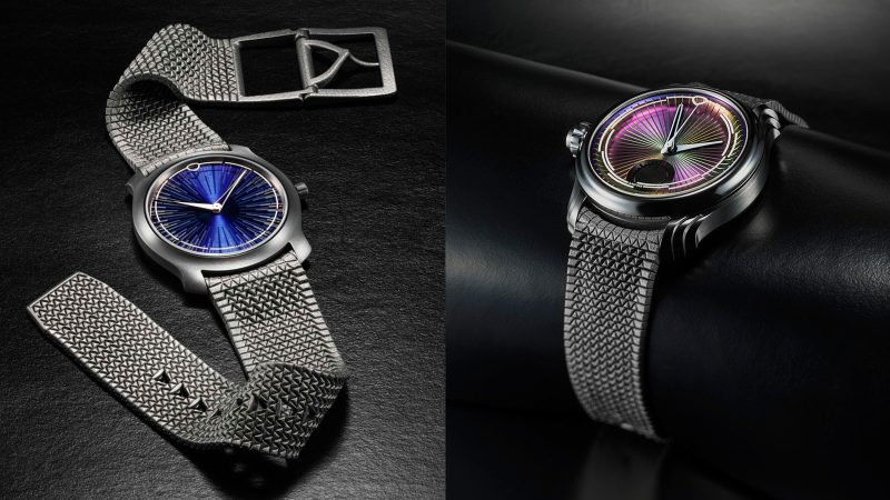 The MING Polymesh titanium bracelet showcases 3D-printed construction and a precision-engineered design.