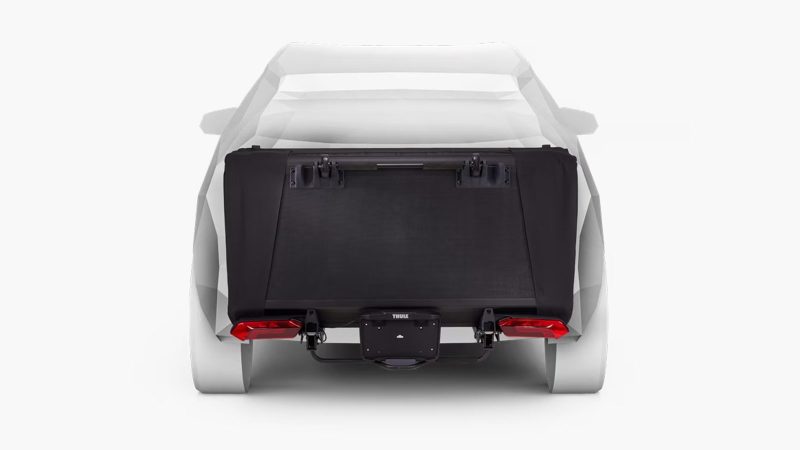The Thule Outset hitch-mounted car tent attaches to an SUV’s receiver hitch, and is elevated off the ground with panoramic windows and a built-in mattress.