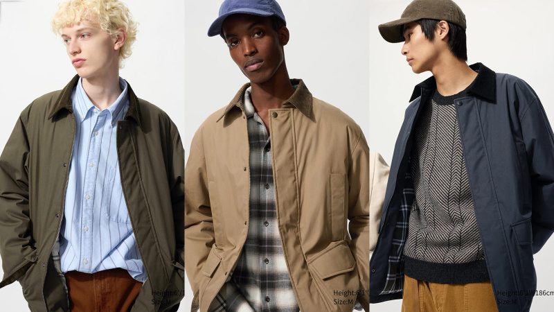 The Uniqlo x JW Anderson Pufftech Utility Jacket features a boxy fit, corduroy collar, and deep cargo utility pockets.