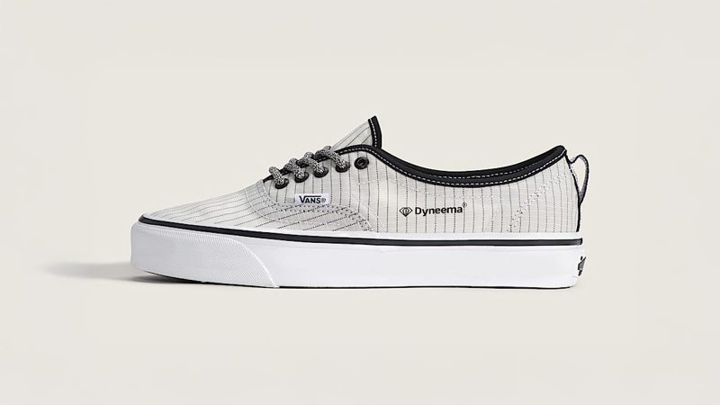 Vans Authentic Dyneema sneakers in off-white with reinforced canvas upper and tonal rubber sole, blending heritage skate style with cutting-edge durability.