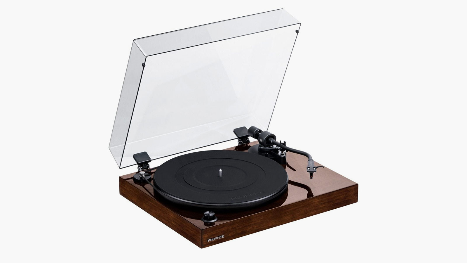 Fluance RT85 reference high-fidelity turntable with walnut finish, built for design-minded men who appreciate analog sound.