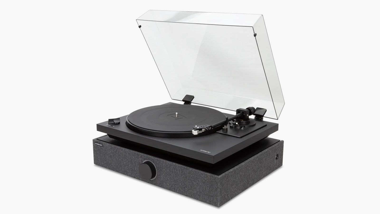 Andover Audio SpinDeck Max turntable paired with SpinBase speaker, a compact setup for design-minded men