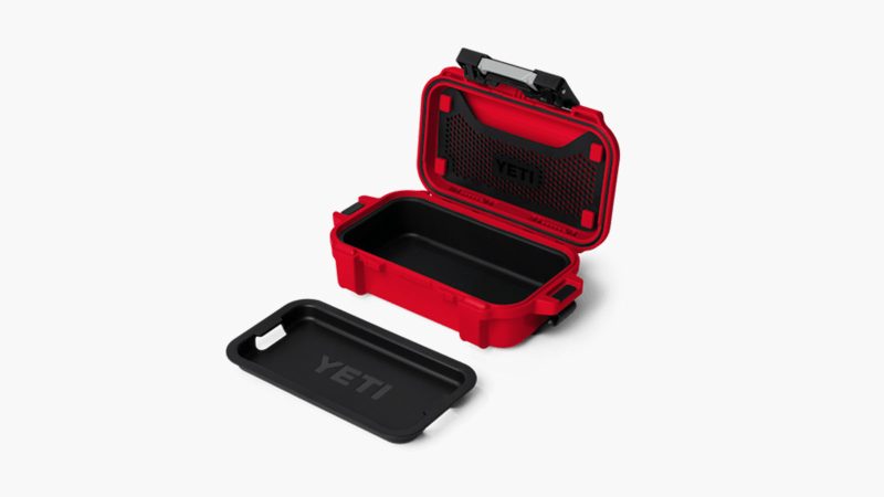 The YETI LoadOut GoBox 1 Gear Case is a compact waterproof storage box for outdoor adventures.