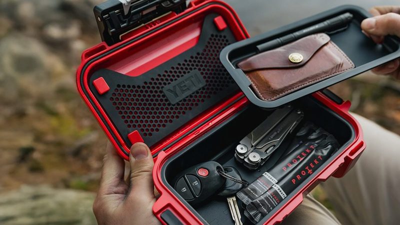 The YETI LoadOut GoBox 1 Gear Case is a compact waterproof storage box for outdoor adventures.