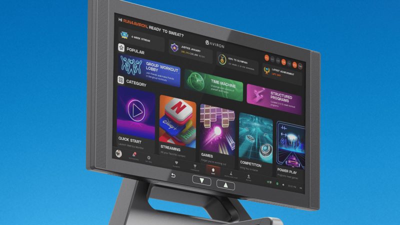 Aviron Victory Treadmill Plus with immersive touchscreen, incline running deck, and premium steel frame design.