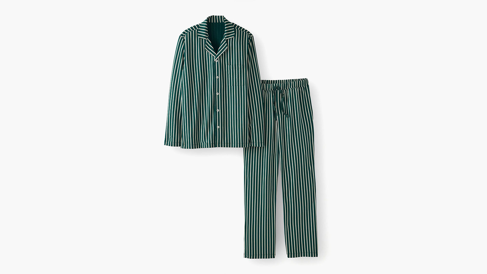 Hanna Andersson HannaSoft long‑sleeve pajama set in neutral stripes — a breathable, premium option in the Best Men’s Pajamas collection.