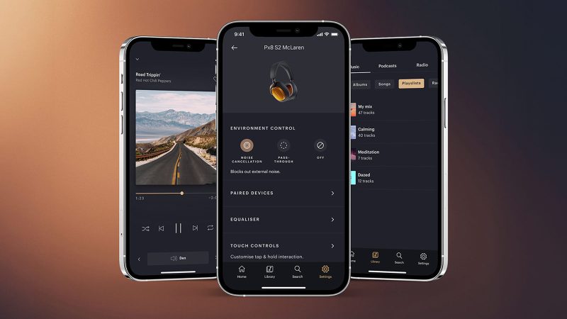The Bowers & Wilkins Px8 S2 McLaren Edition wireless noise-canceling headphones feature premium McLaren design accents, high-performance audio drivers, and luxury materials.
