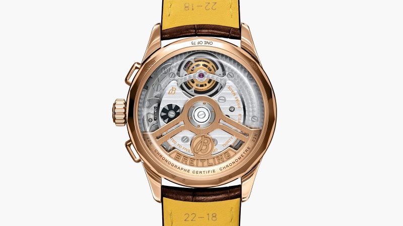 The Breitling Premier B21 Chronograph Tourbillon 42 Limited Edition shows a blue gradient dial and a gold tourbillon bridge.