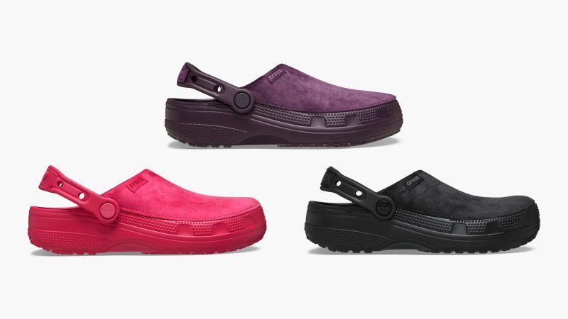 Crocs Classic Crafted Velvet Clog in soft textile velvet with Croslite™ outsole, pivoting heel strap, and Jibbitz-ready customization.