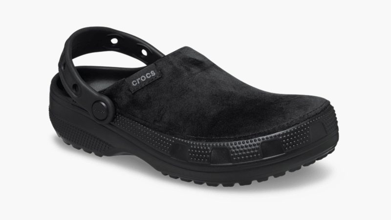 Crocs Classic Crafted Velvet Clog in soft textile velvet with Croslite™ outsole, pivoting heel strap, and Jibbitz-ready customization.