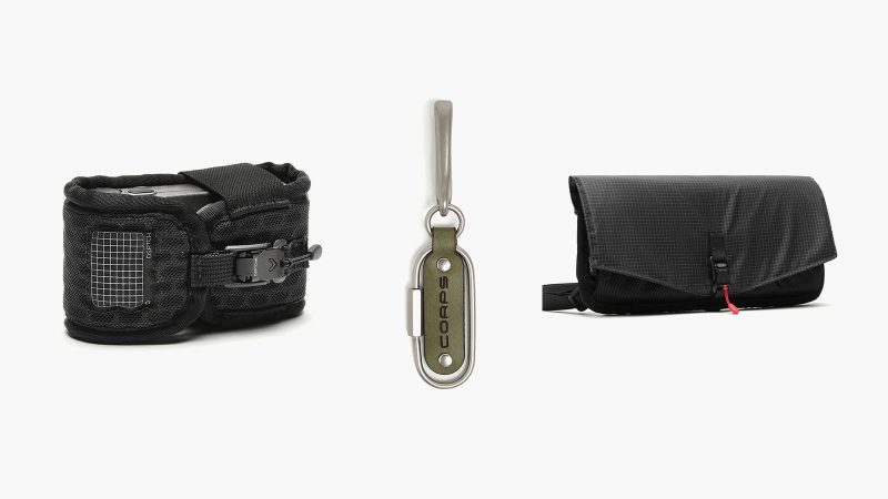 DSPTCH Light Army Collection – four olive-toned bags made in U.S.A. from X-PAC X50 Tactical fabric, showing the Unit Sling, Cinch Tote, Shoulder Bag, and Weekender.