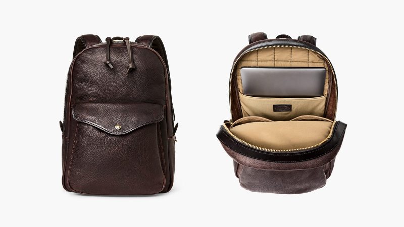 Filson Heritage Leather Bags collection features premium full-grain leather construction, brass hardware, and timeless American craftsmanship for everyday carry.