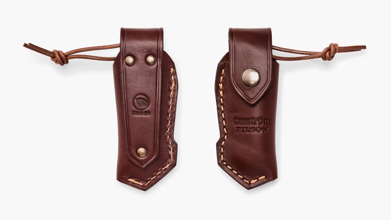 The Filson x Casström Lars Fält Folding Knife with a 3-inch 14C28N stainless lockback blade, quilted maple handle, compact EDC bushcraft folder for rugged outdoor use.