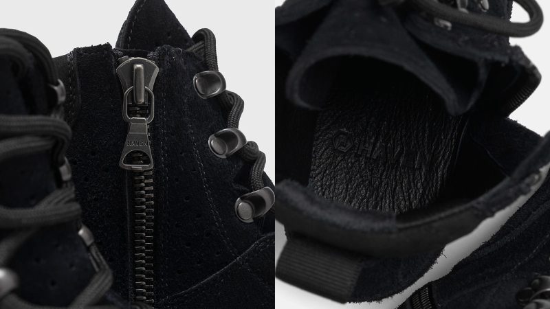 HAVEN Catalyst Boot in Desert Oasis suede with Vibram sole and side zipper.