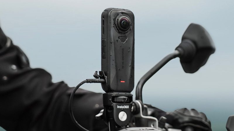 Insta360 X4 Air ultralight 360 camera in Graphite Black with dual lenses capturing 8K immersive video.