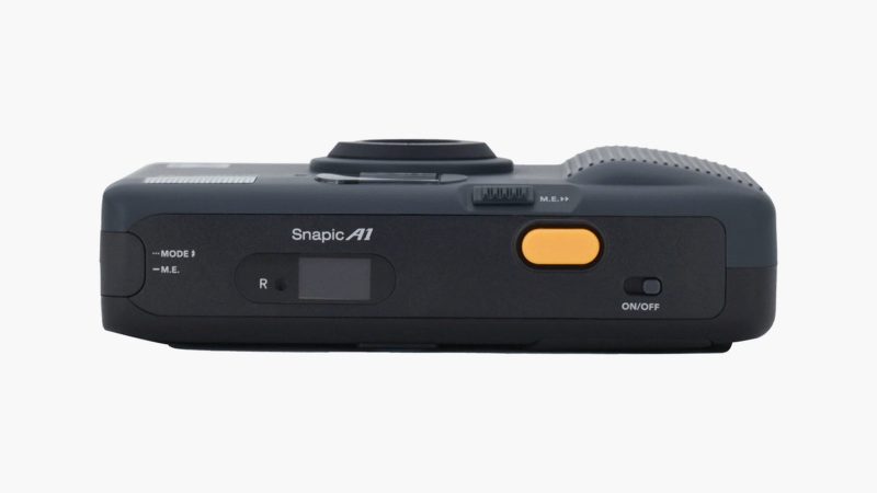 The Kodak Snapic A1 35mm film camera has a 25mm glass lens, multiple-exposure capability, and a retro-inspired design.