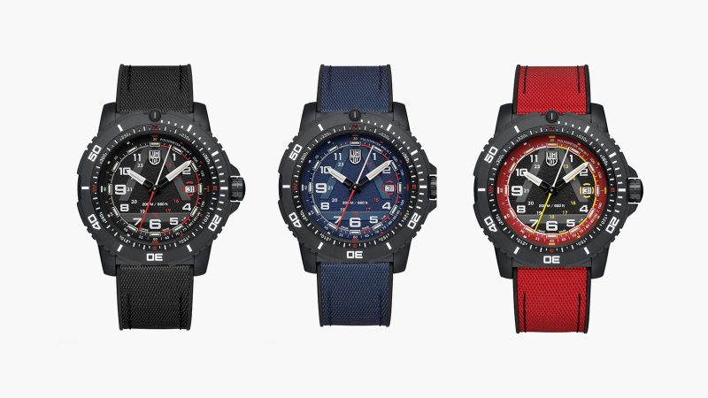 The Luminox ICE-SAR Arctic Series tactical CARBONOX watch with a 45mm case, 25-year glow technology, Swiss RONDA movement, and a limited-edition Arctic rescue design.