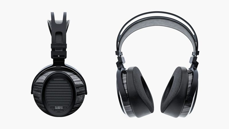 Steven Slate Audio VSX Immersion One open-back planar magnetic headphones with maple-wood earcups and premium aluminum frame.