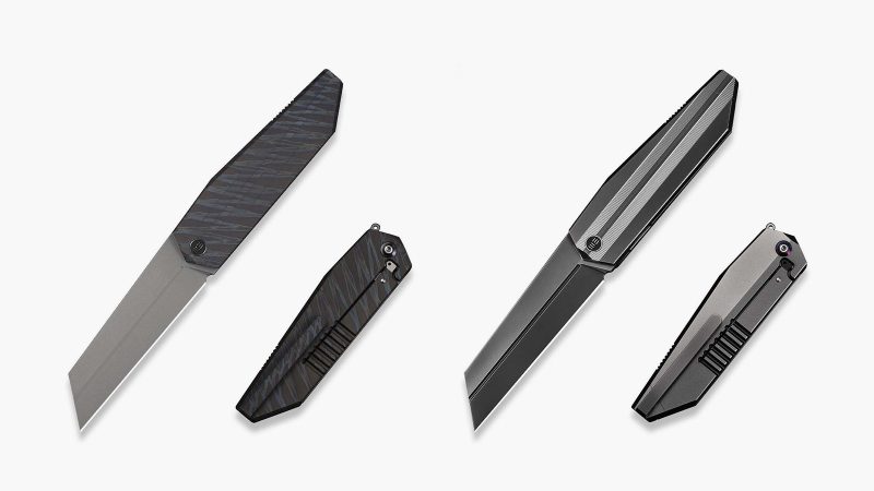 WEKNIFE Collinear Flipper Knife with titanium handle, premium steel blade, minimalist modern EDC design, and rapid ball-bearing flipper action.