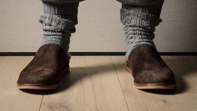 hardgraft Lazy Loafers in Italian suede—slip-on design with soft calfskin lining, buffalo-leather outsole, and minimalist Italian craftsmanship.