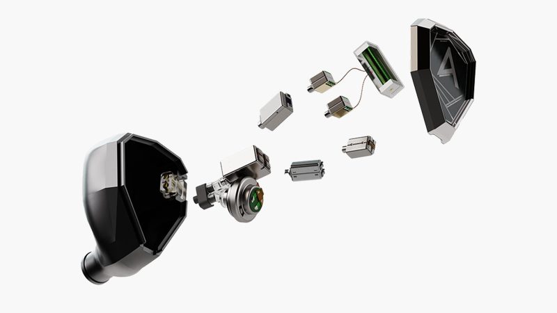 Astell&Kern’s STELLA quadbrid 12-driver IEMs with VOLK hybrid bass, planar and electrostatic drivers, 6061-T6 aluminum body, sapphire glass faceplate, and a premium gold-silver-copper cable.