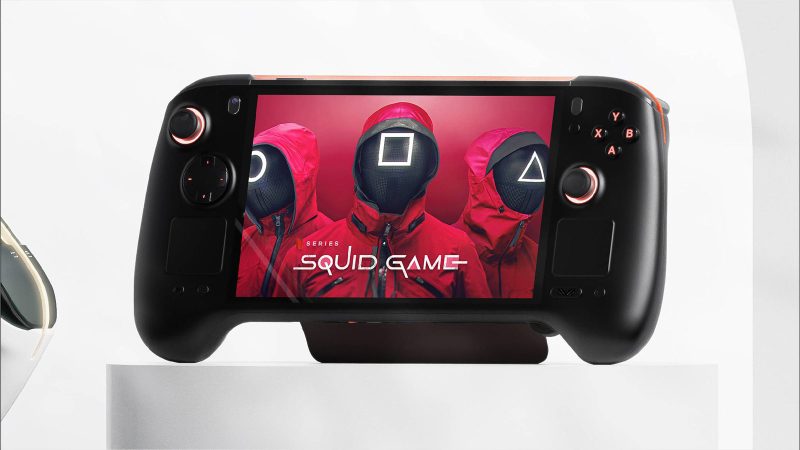 AYANEO NEXT II handheld gaming console with AMD Ryzen AI Max+ 395 processor, 9.06-inch 2400×1504 OLED display, Hall Effect controls, dual-fan cooling, and 115Wh battery.